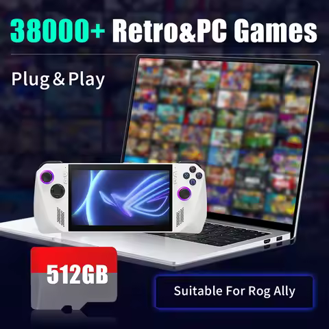 Game Card For ROG Ally/Win Handheld Game Consoles 512G Memory Card For PSP/PS3/PS2/PS1/N64/MAME/WIIU