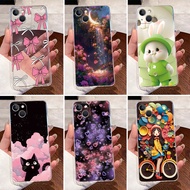 Case For iPhone 14 6.1" Casing For iPhone 14 Plus 6.7" Cover Luxury Cute Love Heart Rabbit Funny Cle