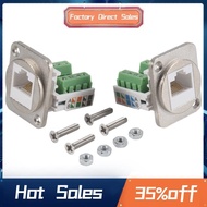 2PCS RJ45 Panel Mount  Terminal Adapter, RJ45/8P8C Female Panel Mount Connector, RJ45 Solderless Ter