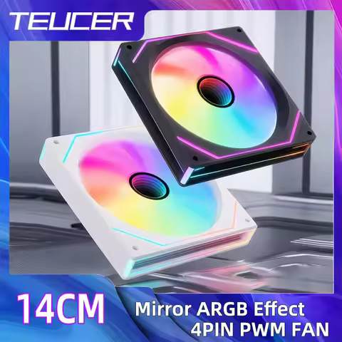 14cm ARGB Infinity Mirror PC Case Fan – 140mm Cooling Fan with PWM Silent Fan for Computer Case, CPU