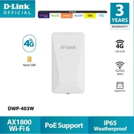 D-Link DWP-403W Wi-Fi 6 4G LTE Nano SIM PoE Support IP65 Weatherproof Outdoor Router