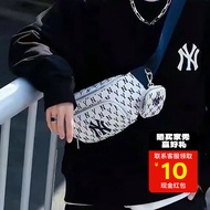 美职棒（MLB）官网 包包老花腰包男女同款休闲单肩包斜挎包新款 3AHSM012N 纽约洋基队/奶油色 F