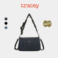 Tracey Pleated Denim Shoulder Bag