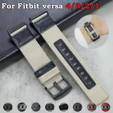 Nylon Watch band for Fitbit versa 4 3 Strap for versa2 lite for fitbit sense/sense 2 soprts Bracelet
