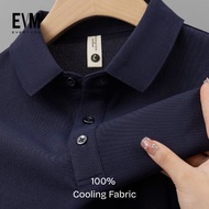 EVM 100% Original Polo Shirt Men's Short Sleeve Quick-Dry Top Polo Tee Baju Berkolar Collar Shirt Ba