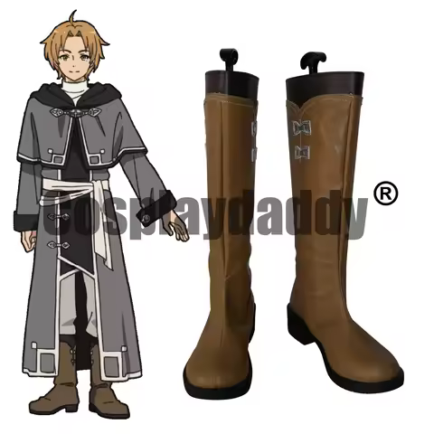 Anime Rudy Rudeus Greyrat Cosplay Shoes Anime S2C2 Brown Boots