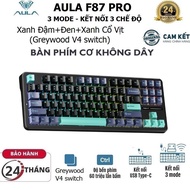 Genuine 3 MODE Wireless mechanical keyboard AULA F87/ F87 PRO (8510) - Dark Blue+Black+Duck Blue/Gra