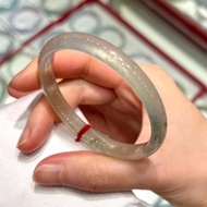 冰玻種 天然翡翠 緬甸 A玉 玉鐲 • 冰玻種飄花翡翠福鐲