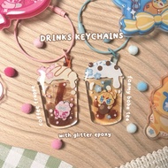 [Own Ip] Dodou & Boba Drink Keychain