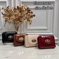 CFG ELORA WALLET elegant luxury rotary lock. Thick premium croco Leather material. There are 7 card 