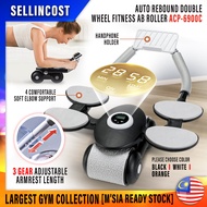 SellinCost Ab Wheel Roller with Elbow Support Rebound Retractable Plank Extra Silent Double Arm Support Ab Roller with Counter Abdominal Exercises Six Pack Core Slimming Ab Workout Free Anti Slip Knee Mat Alat Senaman Kempiskan Perut ACP6900C