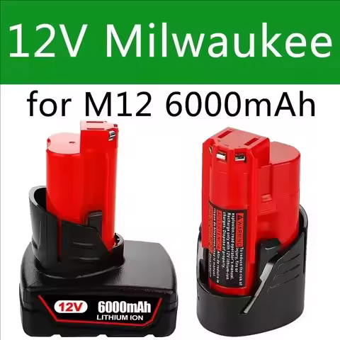 2025 For Milwaukee M12 12V 6000mAh Li-ion Battery for Milwaukee M12 C12 XC 48-11-2440 48-11-2402 48-