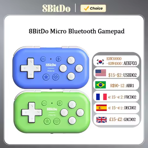 8BitDo Micro Bluetooth Gamepad Mini Game Controller for Switch, Android, and Raspberry Pi, Supports 