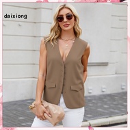 <COD> Women Polyester Vest Urban Casual Style Vest Stylish Blazer with Pockets for Women Perfect for