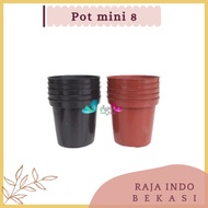 Lusinan Pot Bunga 8cm Merah Bata hitam Tanaman Plastik 8 cm
