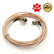 TV RF Antenna Cable Coaxial F Connector Male Plug to RF Male Plug RG59 L Shape Cable
