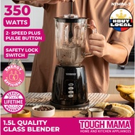 Tough Mama NTMBG-7 Glass Blender 1.5L Black Powerful Blender Fruit Shake Smoothie Maker