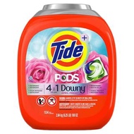 Tide Pods With Downy 4 IN 1 Liquid Detergent Pacs – April Fresh 汰漬4合1強效洗衣球+柔順劑 – 清新花香 104粒【037000491491】