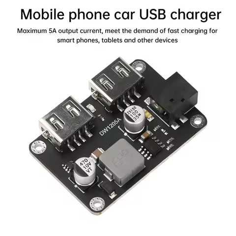 USB DC-DC Buck Converter Charging Step Down Module 6-30V 9V 12V 24V to 5V 5A Car USB Charger with Du