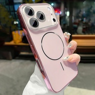 I13 pink Electroplating BIG Window Magnetic Case Camera Lens Protector for iphone 11 13 14 15 16 17 