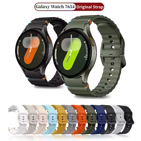 Original Universal Watchbands For Samsung Galaxy Watch 7/6/5/4/FE 44mm 40mm Strap Silicone Correa Fo