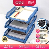 Deli File Tray 2 & 3 Tier Plastic File Storage Rack E9208 E9209