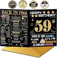 Joycard 59th Birthday Card with Envelope, 59th Birthday Decorations for Women Men, 59th Birthday Gif