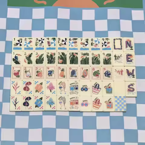 In Stock Travel Mahjong Tiles Luxury Modern Acrylic Melamine Miss Out of Office 160-Tile Custom Logo
