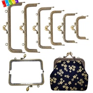 CHAAKIG Purse Clasp Frame, Vintage Metal Purse Frame Kiss Clasp, Mini Bag Hardware Bag Kiss Clasp Lo