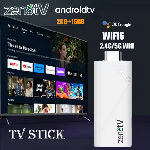 ZENOTV Android 10 TV Stick Allwinner H313 Quad Core 4K 2.4G 5G Wifi 3D Voice Remote ROM 16GB
