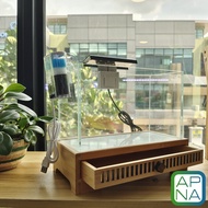 🐟 Crystal Clear Glass Set Aquarium Mini Tank (Tank+Lamp+Filter) for Nano Fish Shrimp Plant Tank/迷你小超