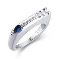 藍寶石圖章戒指-箭心形客製女戒-925純銀印章情侶對戒-免費刻字
