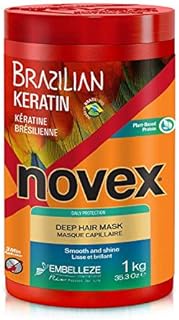 NOVEX Brazilian Keratin Deep Conditioning Mask - Reconstructive Keratin for Frizz Control &amp; Damage Repair -Keratin Hair Repair Treatment Enriched with Vitamin E (1kg / 35.3 oz)