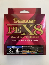 สายPE SEAGUAR PE-X8 มัลติคัลเลอร์ ยาว 150/200/300/400 เมตร MADE IN JAPAN