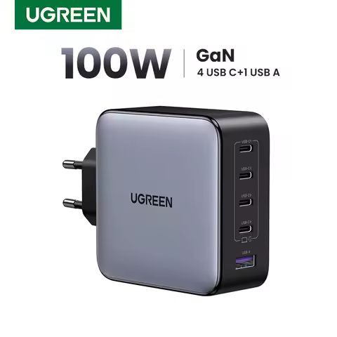 UGREEN 100W GaN Charger 5 Ports USB C Charger QC4.0 3.0 PPS For Macbook Air Laptop Tablet PDFast Cha