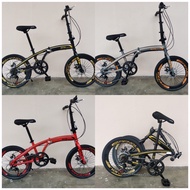 【Free shipping】20inch folding bike 1×7speed basikal lipat basikal budak basikal dewasa bicycle ride on