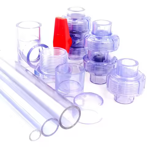 2pcs/Lot 20/25/32/40/50mm Blue Transparent U PVC Pipe Connectors Aquarium Fish Accessories Clear Bal