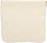 PATIKIL Small Snap Closure Bags for Handbag, 4.5 x 4.7 Mini Waterproof Leather Checked Makeup Bag, P