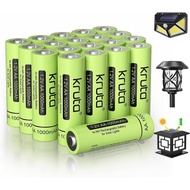 Kruta Rechargeable AA Battery for Outdoor Solar Lights, 20 Pack 1.2V NiMH 1000mAh Pre-Charged Double