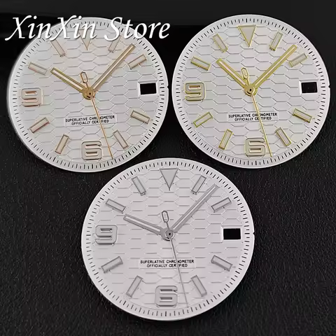 Silver Dial Land-Dweller 28.5mm Watch Dial For NH35 NH36 Movement Land-Dweller Dial With Hands DIY W