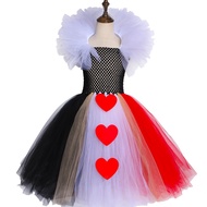 CODชุดเดรสคอสเพลย์ Queen of Hearts Tutu Alice In Wonderland เหมาะกับปาร์ตี้ฮาโลวีน สําหรับเด็กผู้หญิ