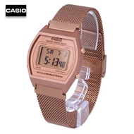 Velashop นาฬิกาข้อมือผู้หญิงคาสิโอ ดิจิตอล Casio Vintage Digital สายถัก สีโรสโกลด์ รุ่น B640WMR-5ADF, B640WMR-5A, B640WMR, B640
