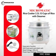 Micromatic Rice Cooker 2.2L 12 Cups w/ Steamer 900W Heavy Duty Electric MRC-9068