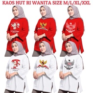 MERAH Hut Ri Kaoss Ibu2 Hut Independence Latest Indonesian Kais Clothing 2025 Red and White Mother's