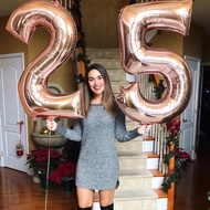 32 Inch Big Size Gold Sliver Rose Gold Number Balloon Birthday Wedding Party Foil Balloons Kid Toy B