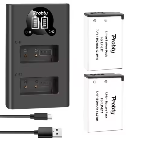 For Canon LP-E17 LPE17 LP E17 Battery USB Dual Charger for Canon EOS 200D M3 M6 750D 760D T6i T6s 80