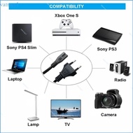 VAT1 EU Plug Cable 2pin IEC320 C7 Extension Power Cord for Laptop Chargers Printer Radio Speaker LCD