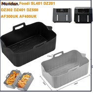 MUNDAN Air Fryer Baking Tray, Reusable Silicone Air Fryer Basket, Rectangle Rectangle Basket Contain