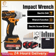 Muwei Cordless Impact Wrench 2in1 Electrlc Drill Wrench 1/2'' 1/4''Screw Drlver multifunctionDrill E