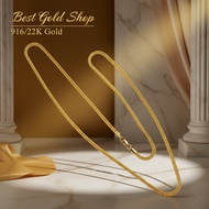 22k / 916 Gold Hollow Box Necklace by Best Gold Shop